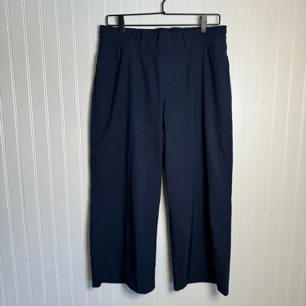 CALIA Journey Cropped Wide Leg High Rise Athletic Pants Blue Women’s Size Medium - Picture 2 of 12